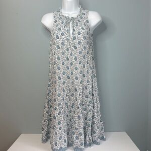 Max Studio floral Tie Neck Sleeveless Printed Tiered Dress S